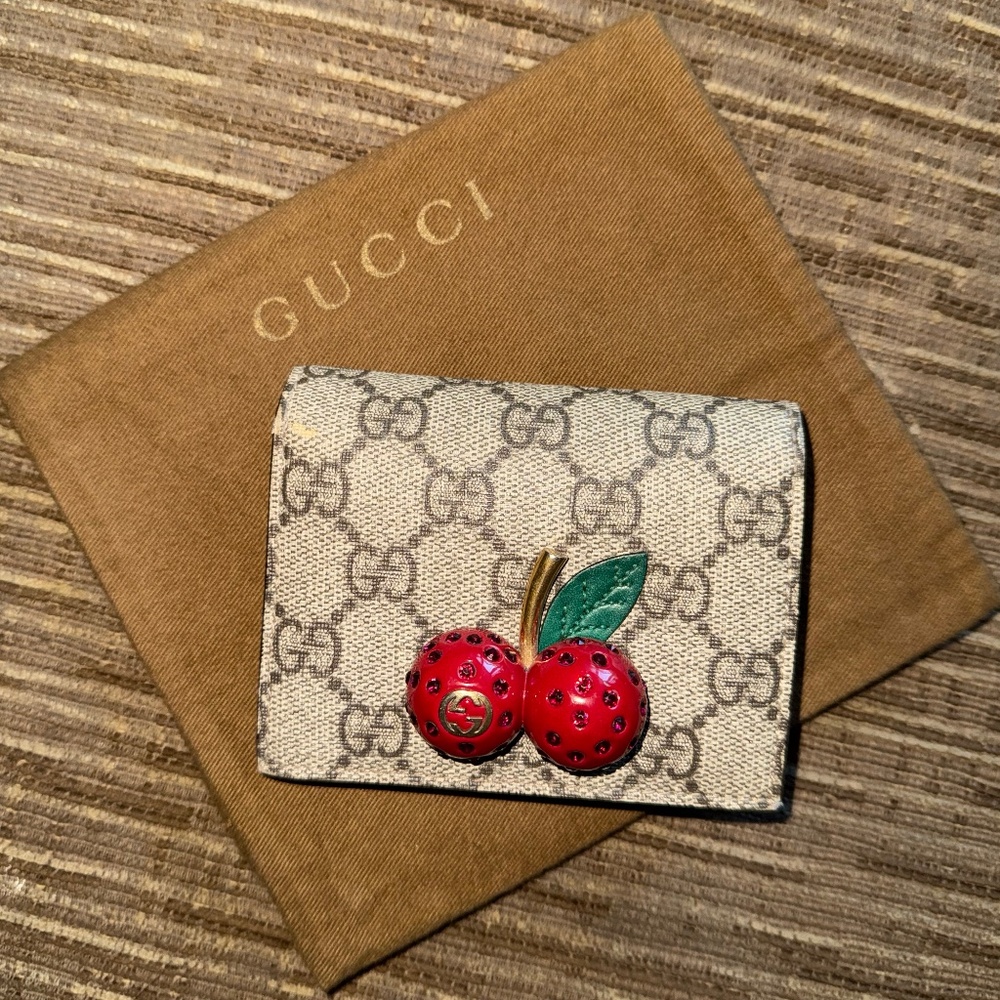 Gucci Monogram Cherry Wallet